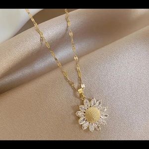 18k Gold Plated Sunflower Necklace